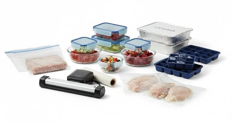 Best freezer containers for postpartum meals including souper cubes glass pyrex and vacuum sealing options