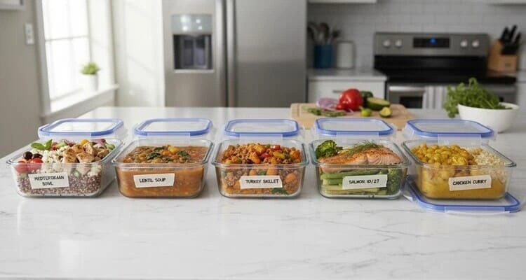 Budget friendly PCOS meal prep containers with anti inflammatory recipes for weight loss beginners insulin resistance management